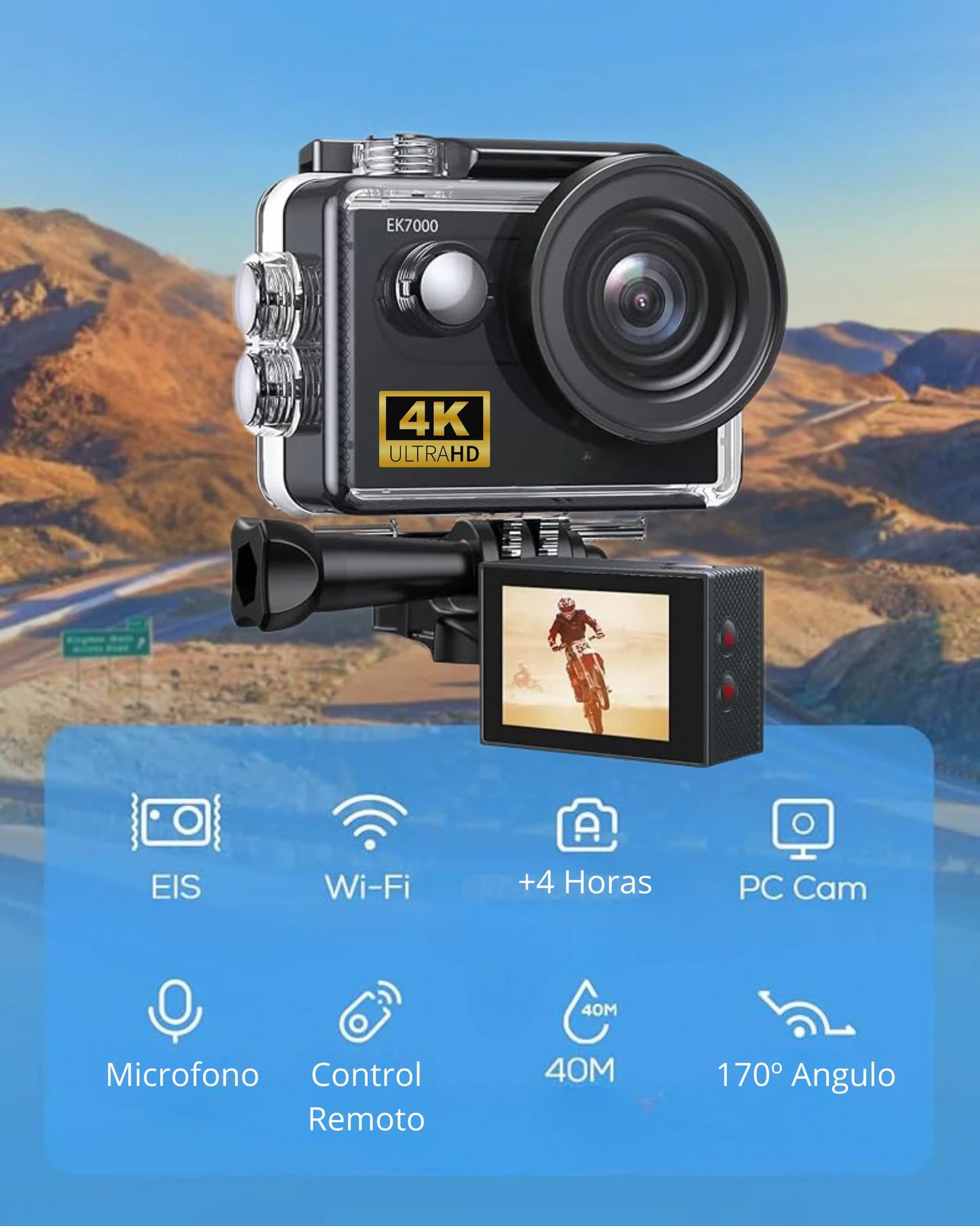Cámara Deportiva 4K Ultra HD