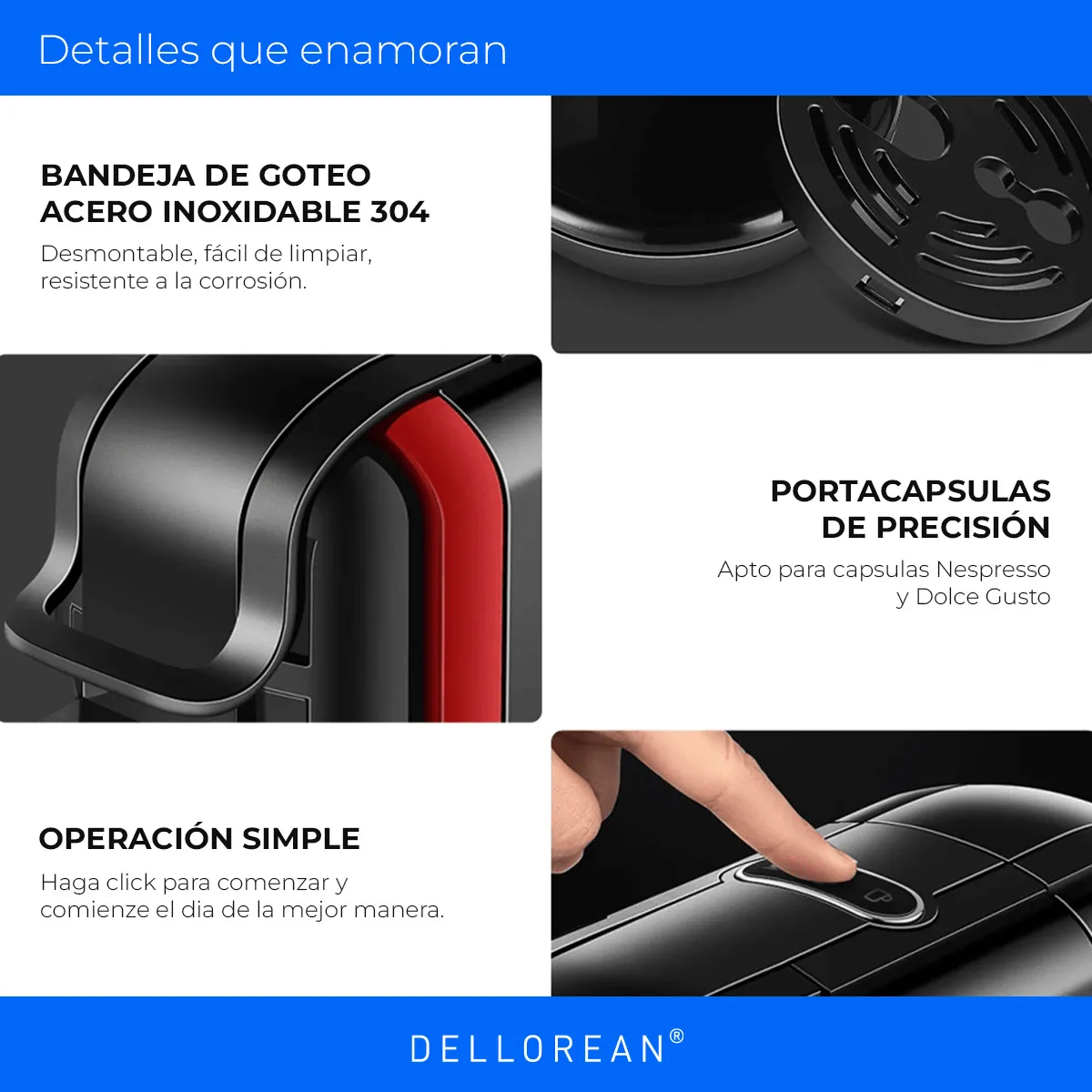 Cafetera Delloeran Express 0.6L 19Bar