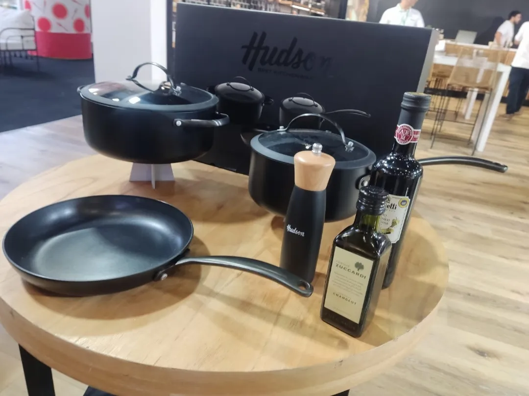 Batería Total Black Inducción Hudson - Juego Set Teflón 6 Piezas