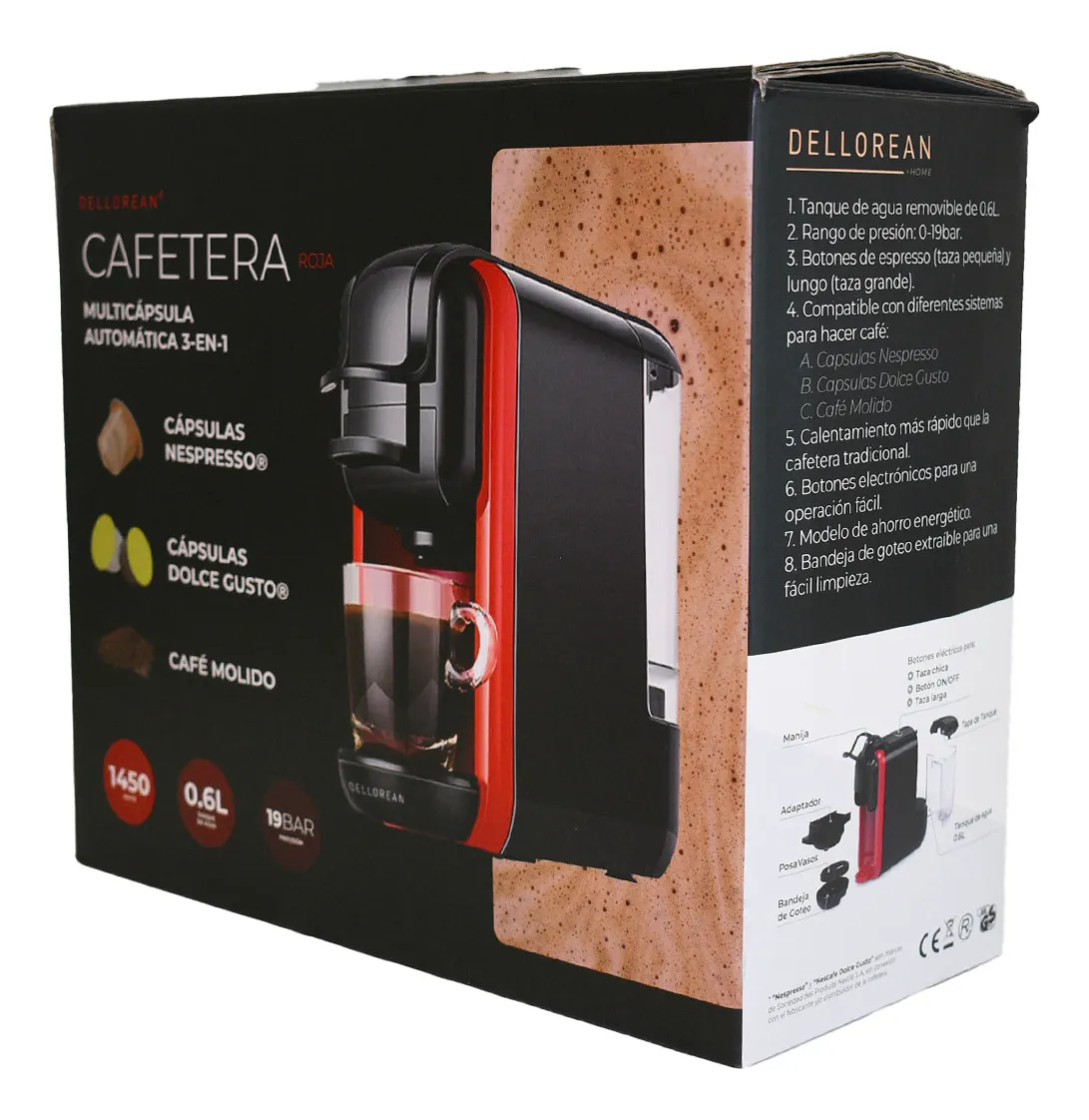Cafetera Delloeran Express 0.6L 19Bar