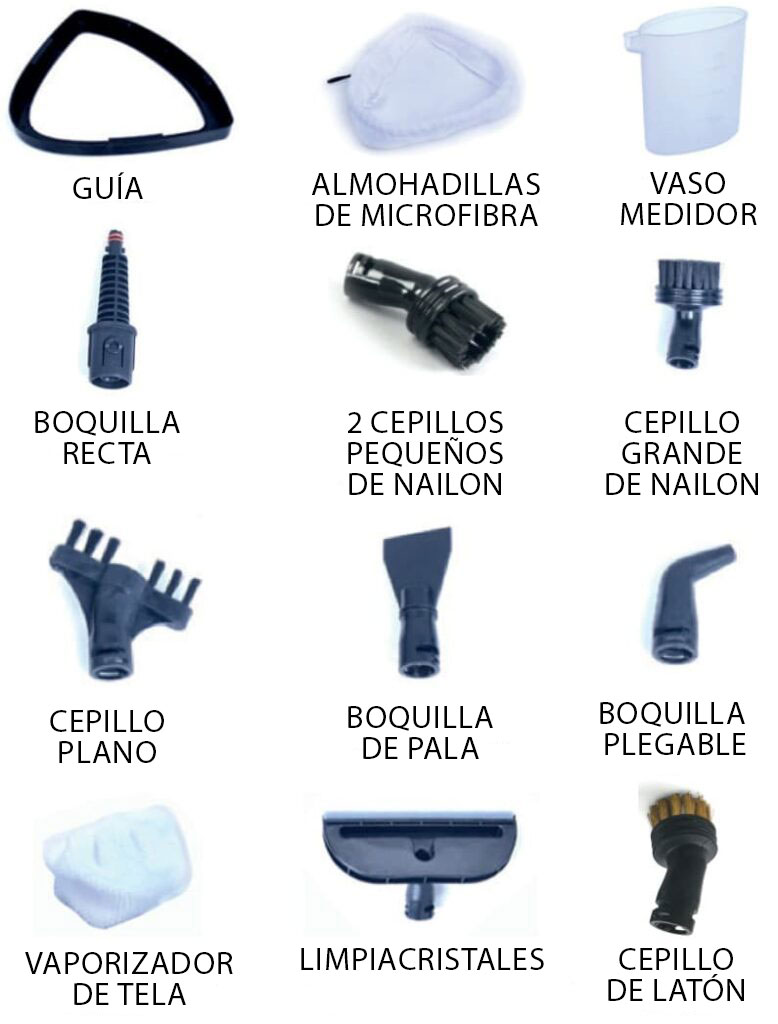 Vaporbella Plus® – Limpiador a Vapor Portátil 1500W con 10 Accesorios