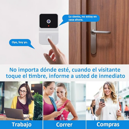 Timbre Inalámbrico con Cámara, Transmisión y Notificación al Celular