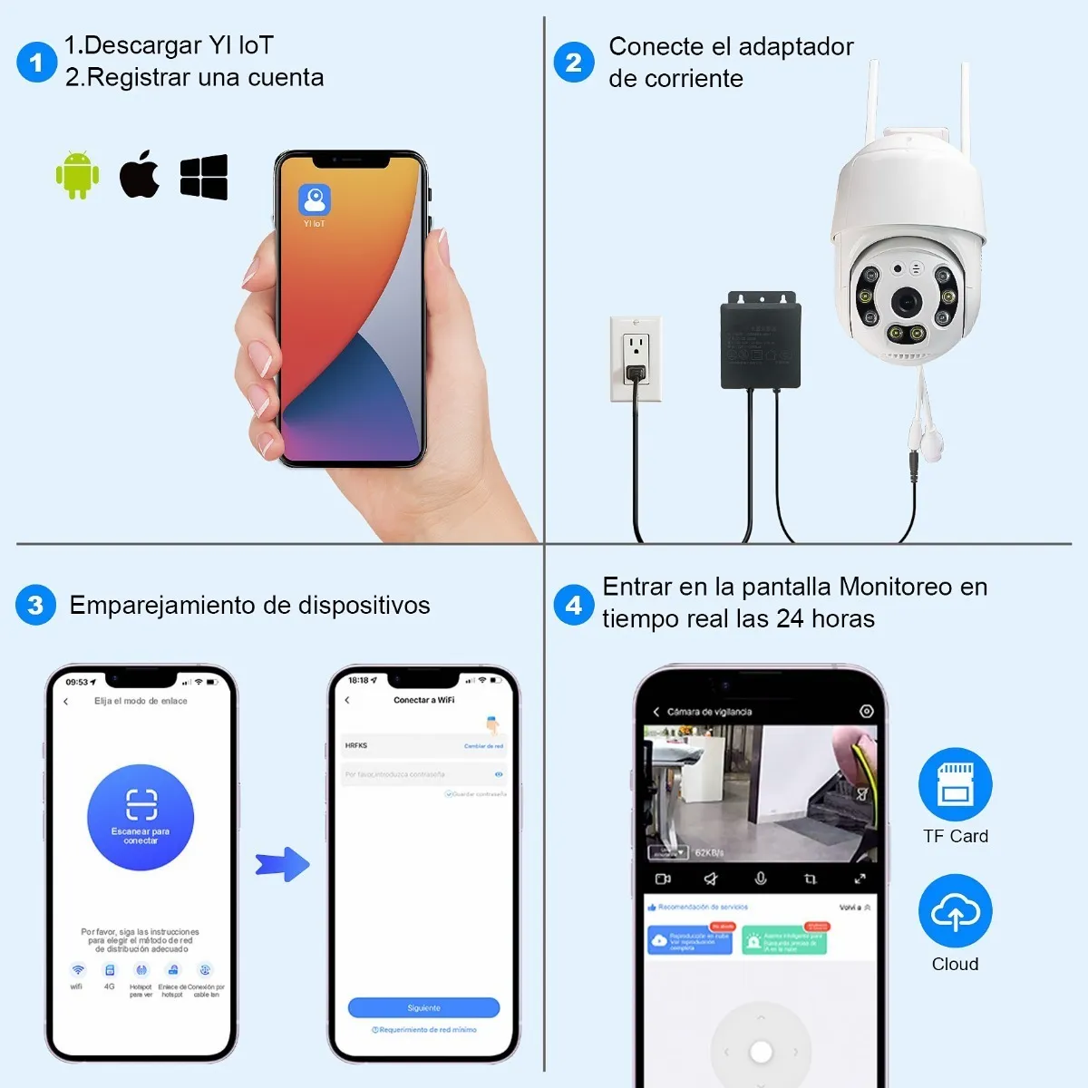 Cámara De Seguridad Interior Externa Wifi Hd 1080p