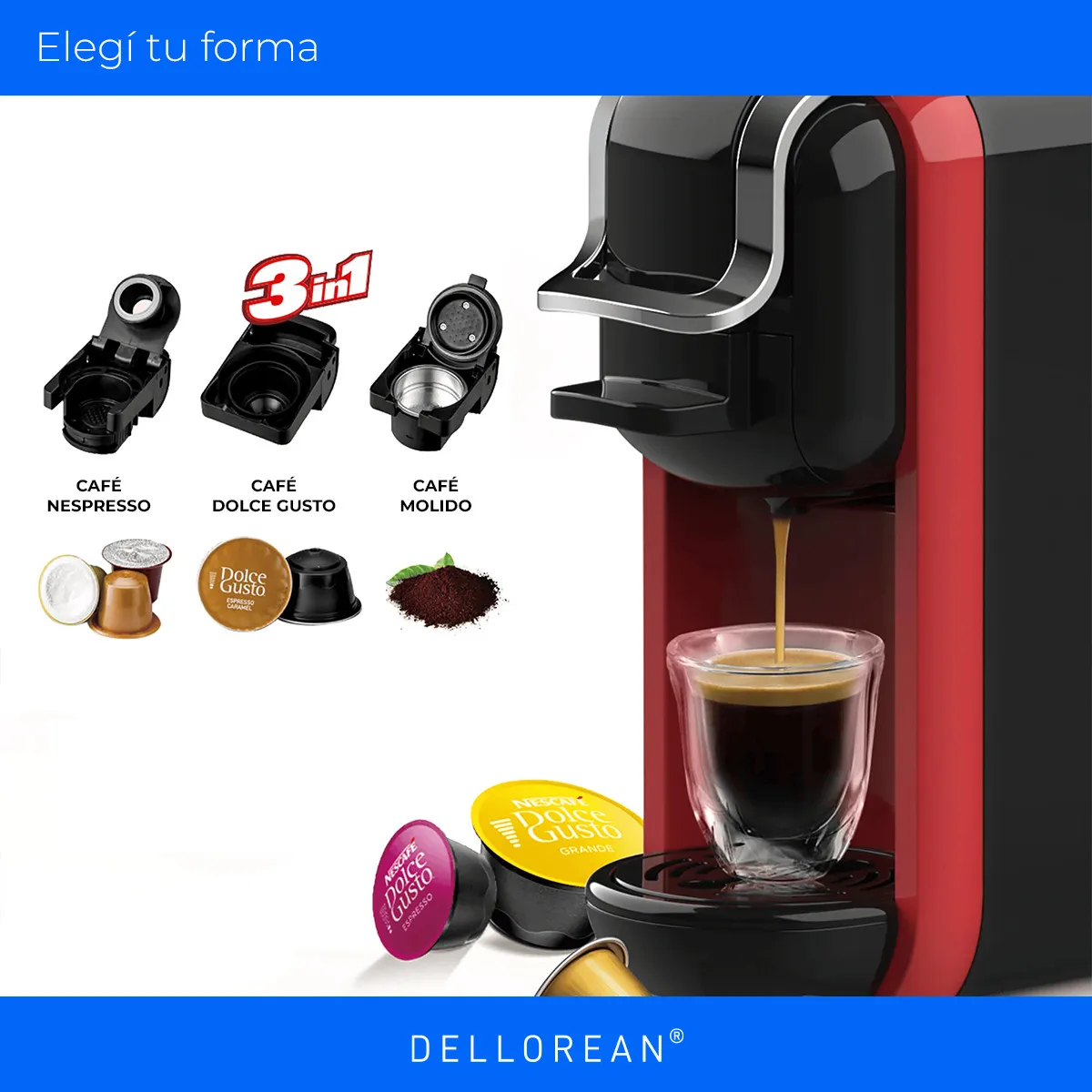 Cafetera Delloeran Express 0.6L 19Bar