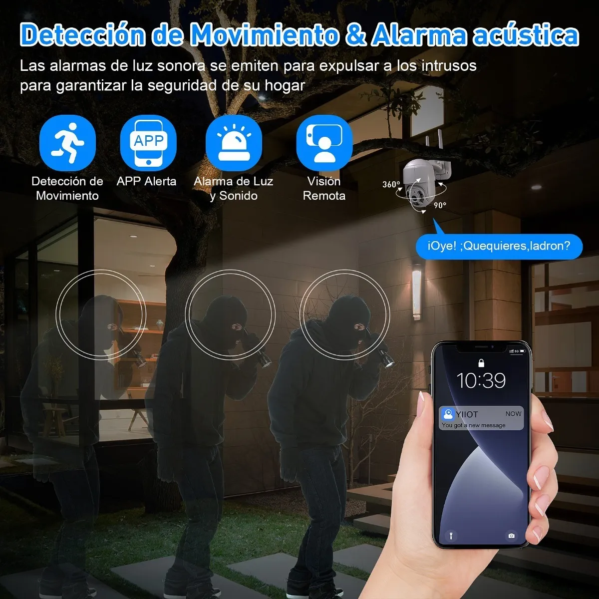 Cámara De Seguridad Interior Externa Wifi Hd 1080p