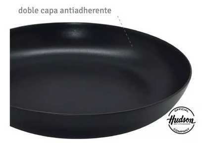 Batería Total Black Inducción Hudson - Juego Set Teflón 6 Piezas