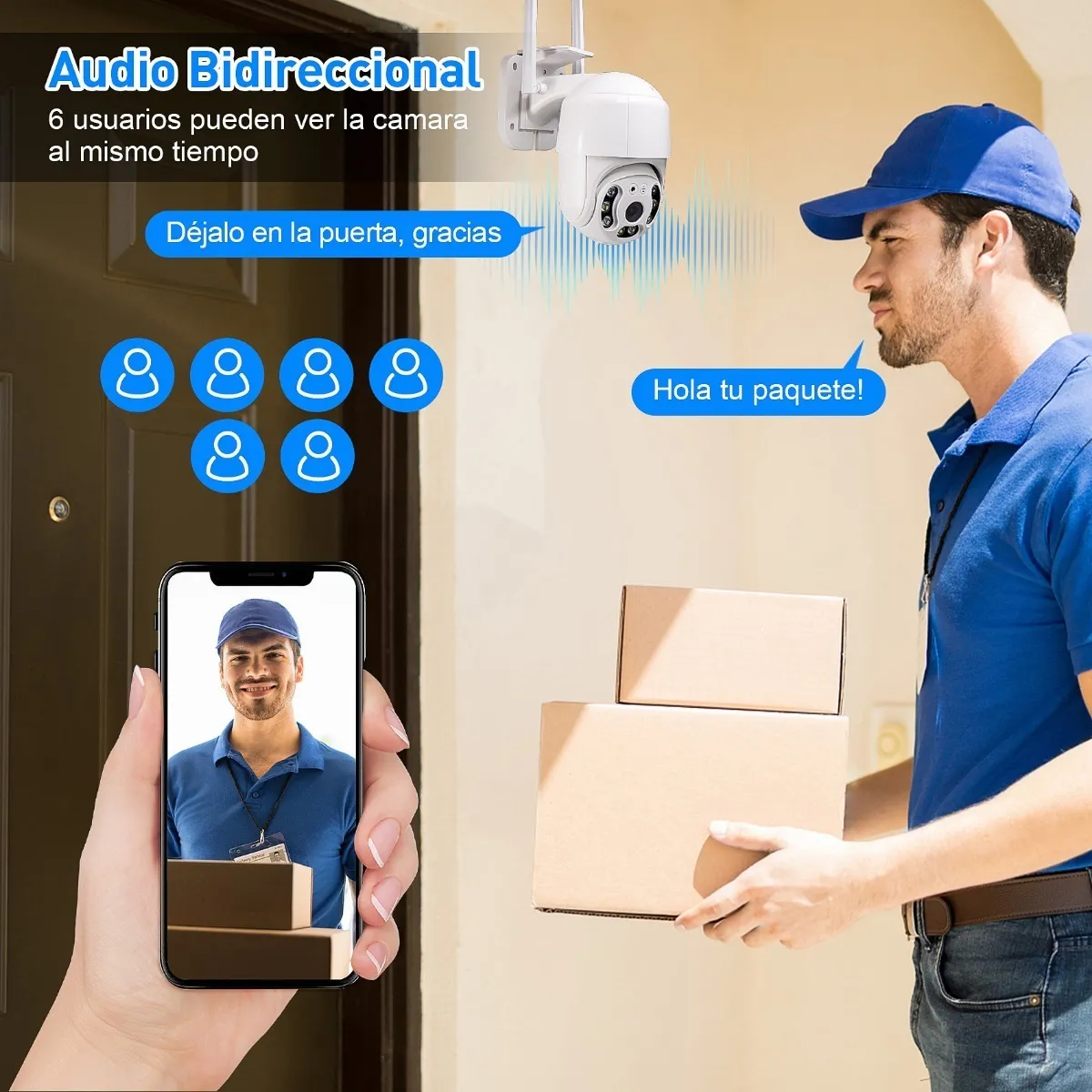 Cámara De Seguridad Interior Externa Wifi Hd 1080p