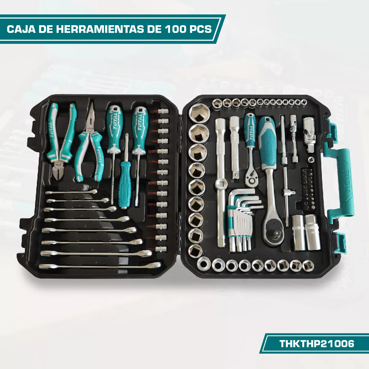 Caja de Herramientas 100 Piezas Total Thkthp21006