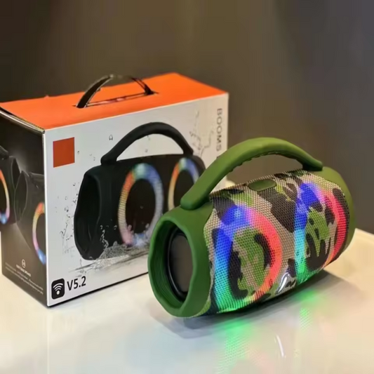 Boombox Bluetooth Portátil 100W – Sonido Potente, Luces RGB y Graves Intensos